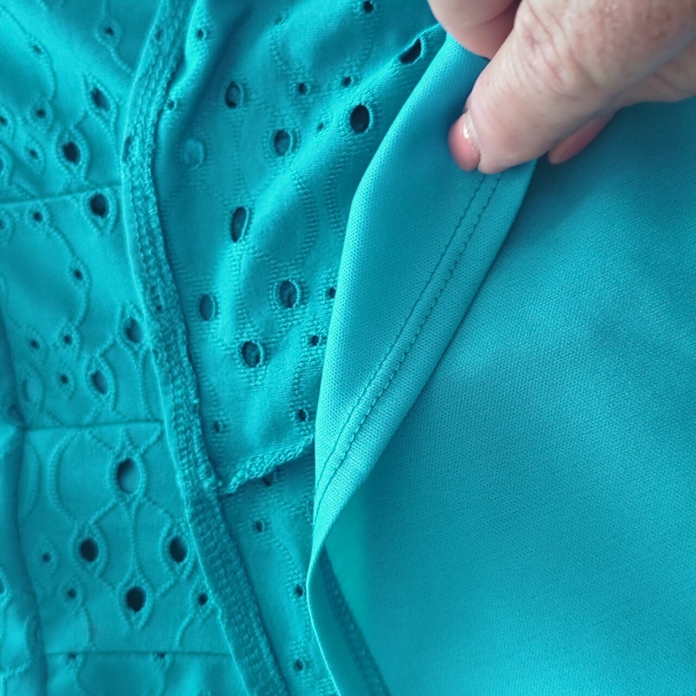 Dress Barn Signature Pleated Teal Midi Dress - Picture 7 of 7